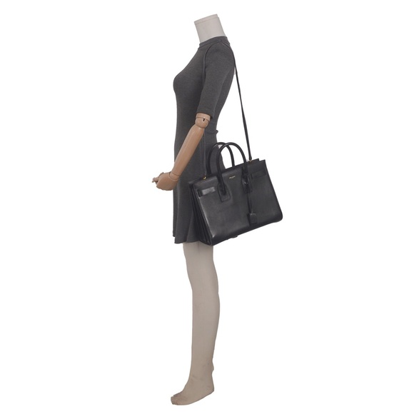 ♥️Saint Laurent Paris Sac De Jour Medium Black Leather Handbag♥️ - Picture 7 of 15